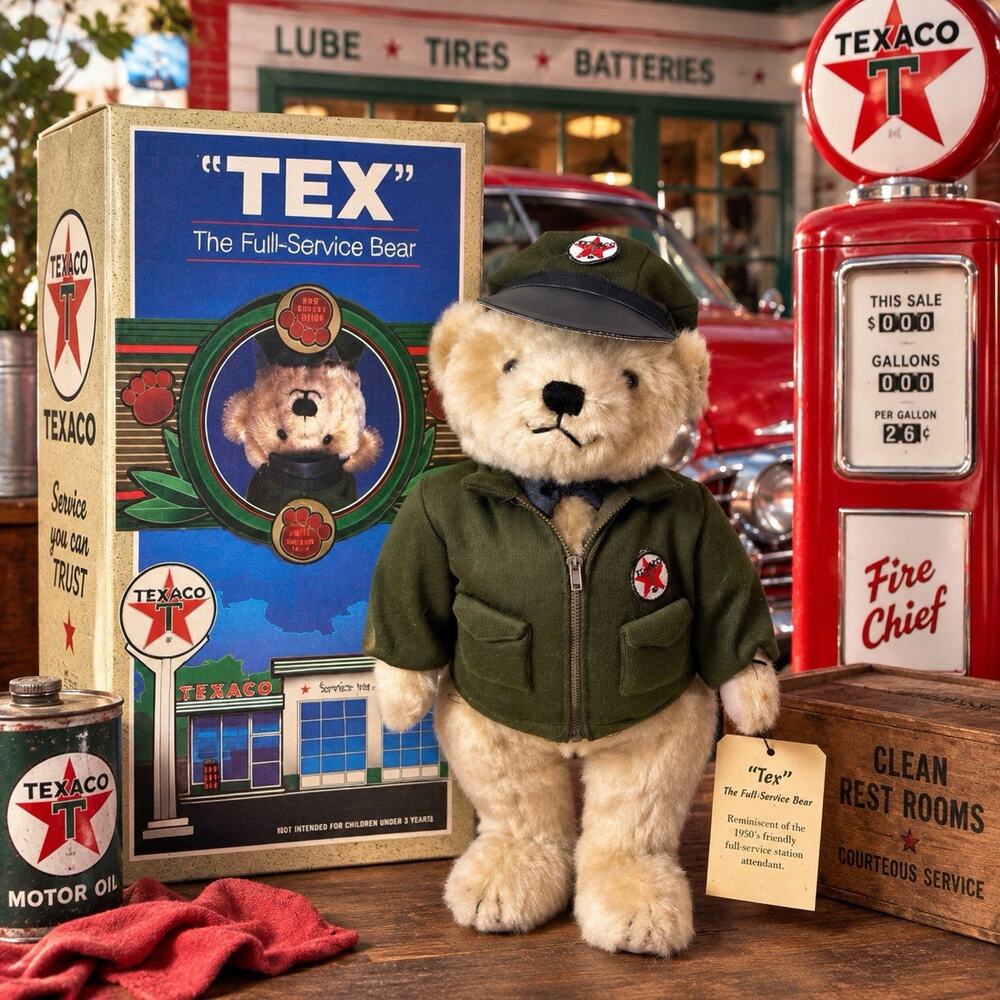 1997 Texaco TEX Full-Service Bear 1st Edition Monkey Island w Tag Box Vintage
